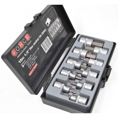 Набор головок 1/2" с насадкой HEX 10ед. дюймовые